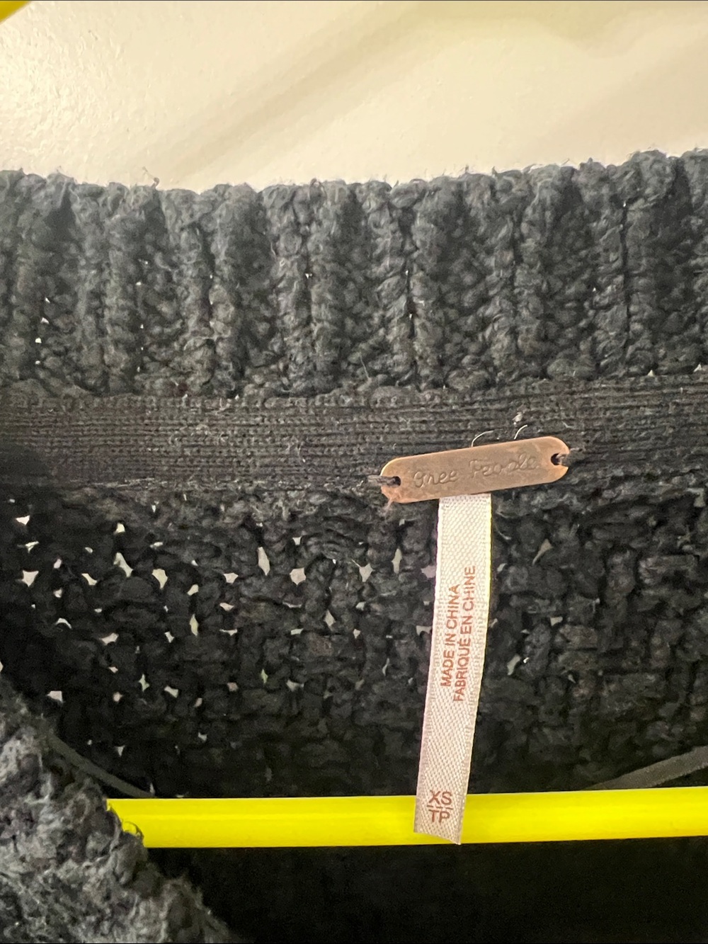 Free People Black Cropped Cable Knit Button-Front Cardigan - Picture 3 of 7